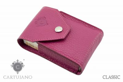 PORTAPACCHETTO SIGARETTE CLASSICHE CARTUJANO PELLE MARTELLATA ROSA CJ1PCS-PMRC