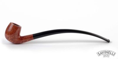 PIPA SAVINELLI CHURCHWARDEN 601 BILLIARD CURVA LISCIA MARRONE P124LM-601