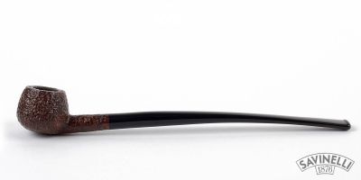 PIPA SAVINELLI CHURCHWARDEN 313 PRINCE SEMICURVA RUSTICATA MARRONE P124ZBM-313