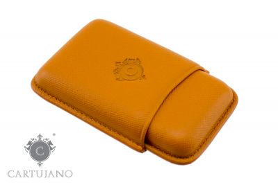 PORTASIGARI ASTUCCIO TOSCANELLO CARTUJANO PER TRE AMMEZZATI TOSCANI IN PELLE SAFFIANO ARANCIONE CJ3AT-PSAR