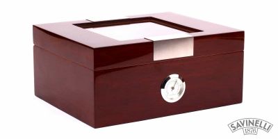 SCATOLA HUMIDOR PORTASIGARI UMIDIFICATORE SAVINELLI MARRONE PLEXI S61193L