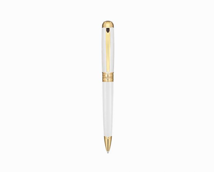 PENNA S.T. DUPONT LINEA D MEDIUM A SFERA BIANCO PERLA/ORO GIALLO 415109M 415109M