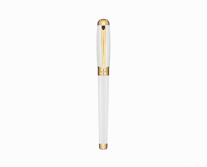 PENNA S.T. DUPONT LINEA D MEDIUM ROLLER BIANCO PERLA/ORO GIALLO 412109M 412109M