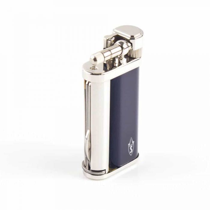 ACCENDINO PIPA SAVINELLI LACCATO BLU CON ACCESSORI PULIZIA PIPA A66LAC-BLU