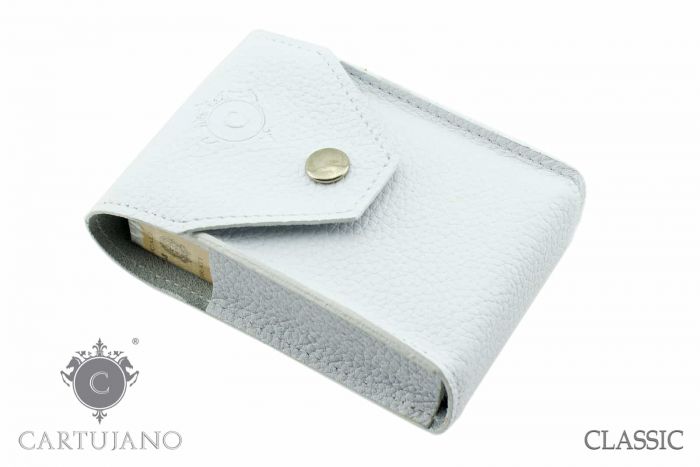 PORTAPACCHETTO SIGARETTE CLASSICHE CARTUJANO PELLE MARTELLATA BIANCA CJ1PCS-PMBI