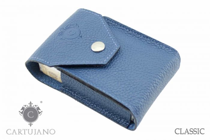 PORTAPACCHETTO SIGARETTE CLASSICHE CARTUJANO PELLE MARTELLATA BLU CJ1PCS-PMBL