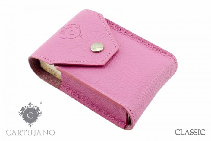 PORTAPACCHETTO SIGARETTE CLASSICHE CARTUJANO PELLE MARTELLATA FUCSIA CJ1PCS-PMRT