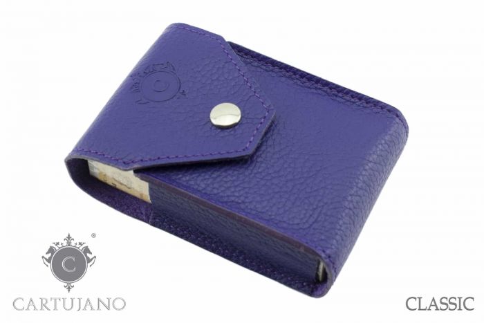 PORTAPACCHETTO SIGARETTE CLASSICHE CARTUJANO PELLE MARTELLATA VIOLA CJ1PCS-PMVI