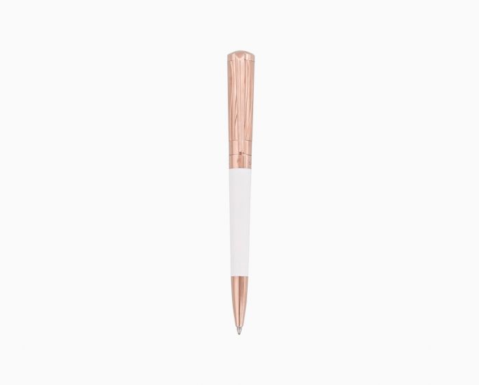 PENNA S.T. DUPONT LIBERTE A SFERA LACCA BIANCA/ORO ROSA 465398