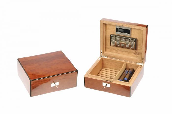 SCATOLA HUMIDOR PORTASIGARI UMIDIFICATORE 50 SIGARI LUBINSKI CEDRO RADICA BUBINGA Q45014W