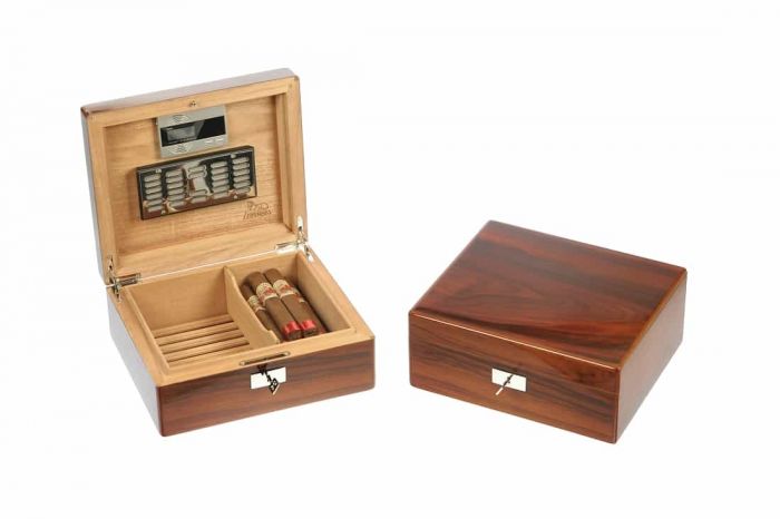 SCATOLA HUMIDOR PORTASIGARI UMIDIFICATORE 50 SIGARI LUBINSKI  LEGNO CEDRO JACARANDA BRASILIANO Q45018W