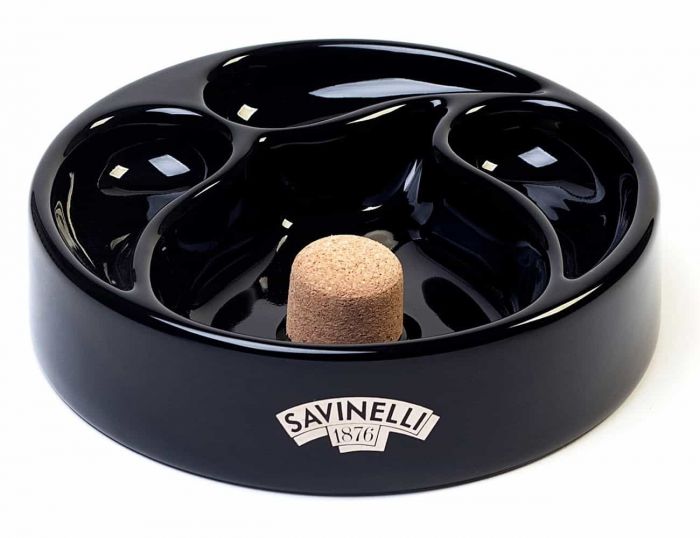 POSACENERE POSA PIPA BATTI PIPA SAVINELLI 3 POSTI NERO IN CERAMICA W1008-NERO