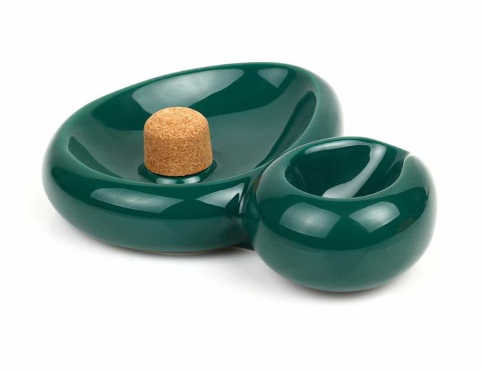 POSACENERE POSA PIPA SAVINELLI SIDECAR IN CERAMICA VERDE W1012-VERDE